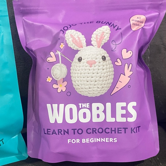 The Woobles Learn to Crochet Kits - Lion (teal) & Bunny (purple) - Picture 3 of 6
